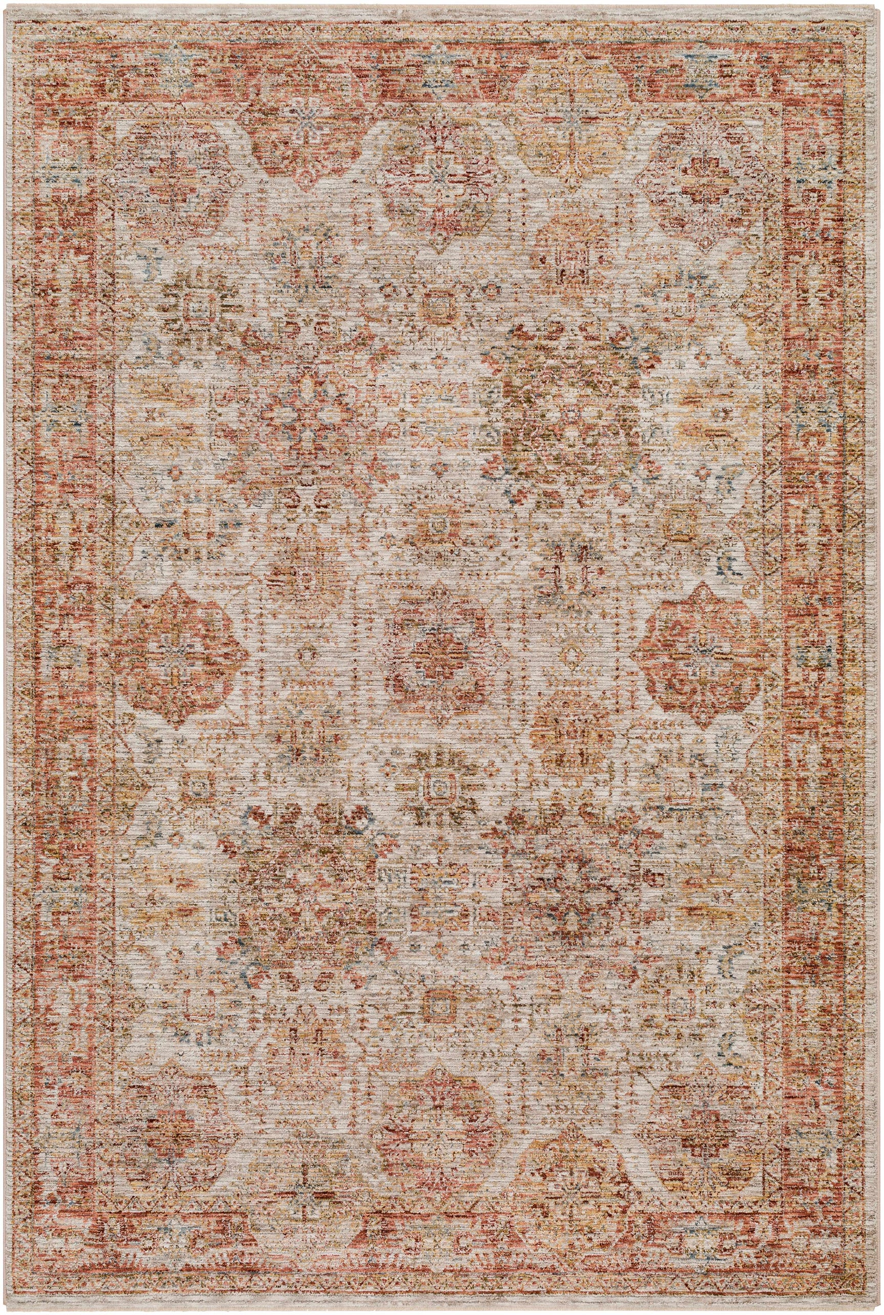 Ange Rust Rich Textured Traditional Rug - Ornate Home