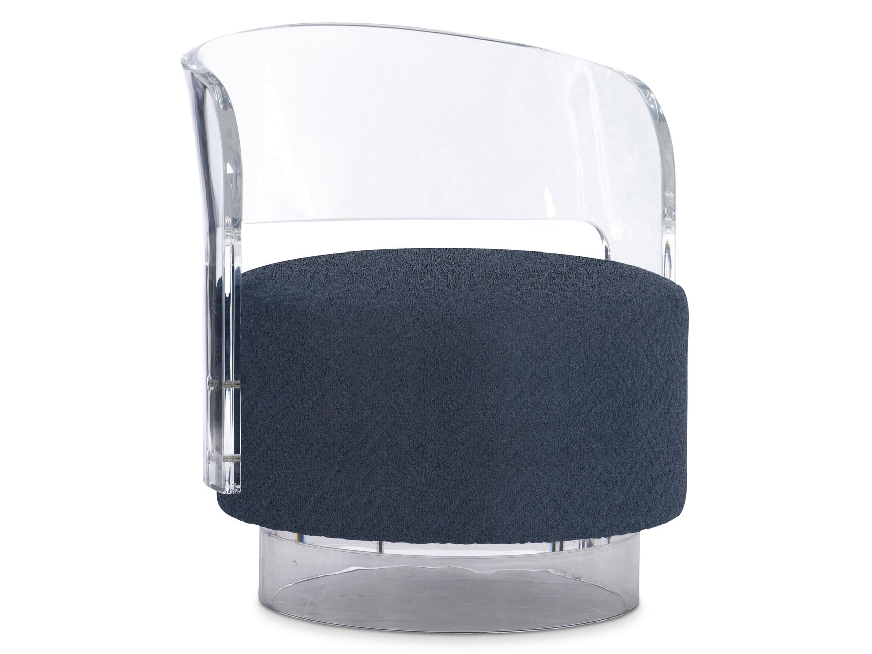 Angelina Clear/Blue Fabric Swivel Chair - Ornate Home