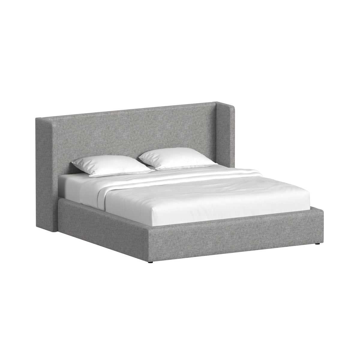 Angeline Grey Fabric King Non-Storage Bed - Ornate Home