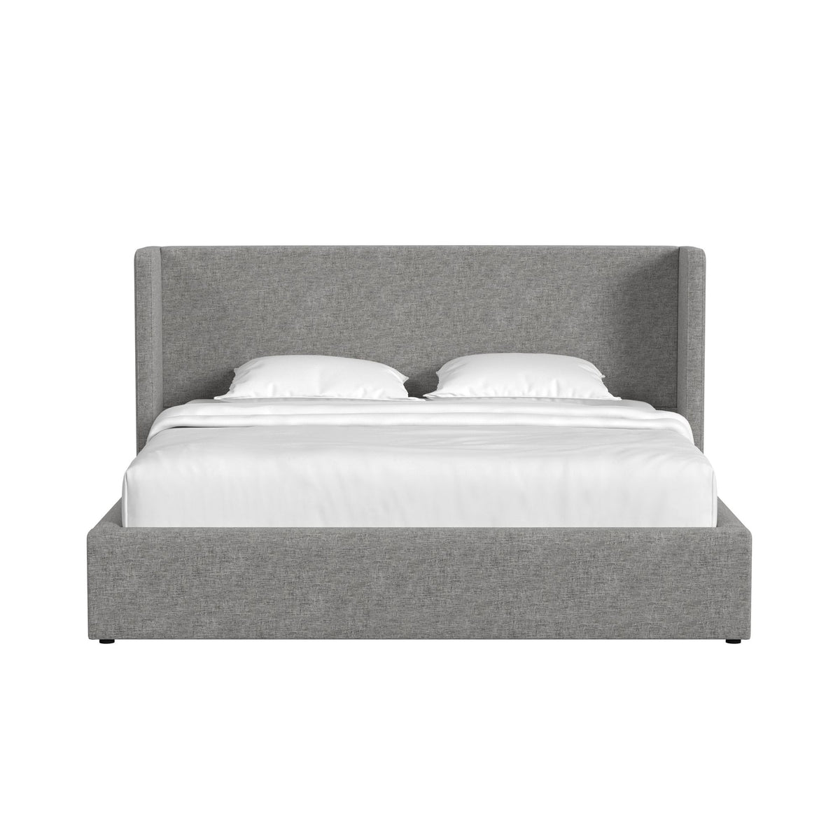 Angeline Grey Fabric King Non-Storage Bed - Ornate Home