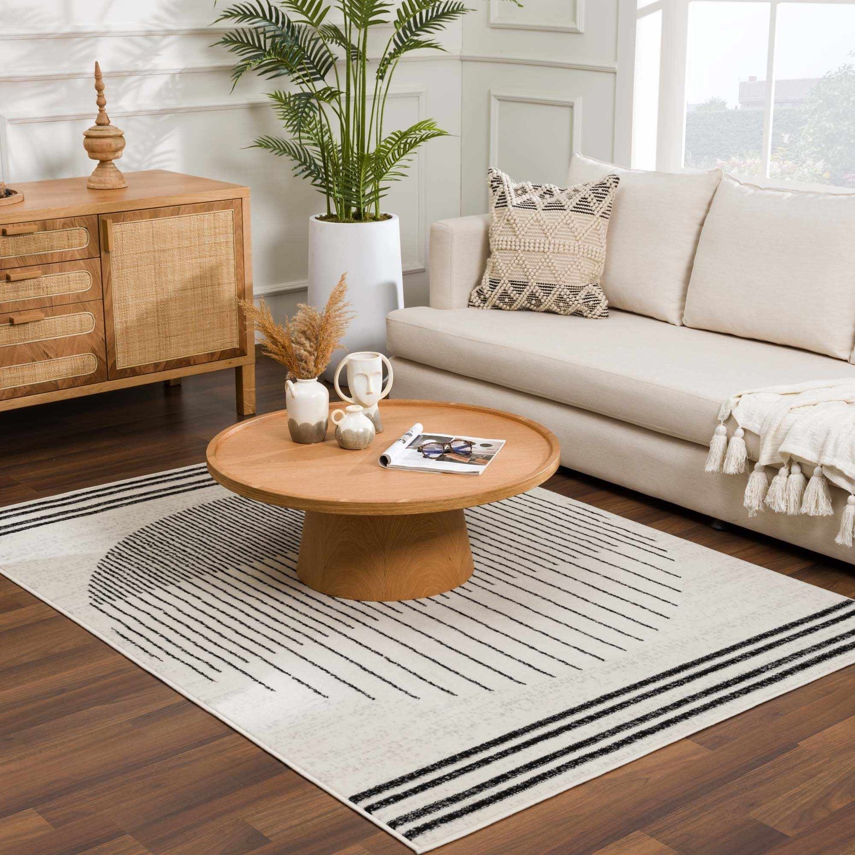 Angus Black&White Geometric Area Rug - Ornate Home
