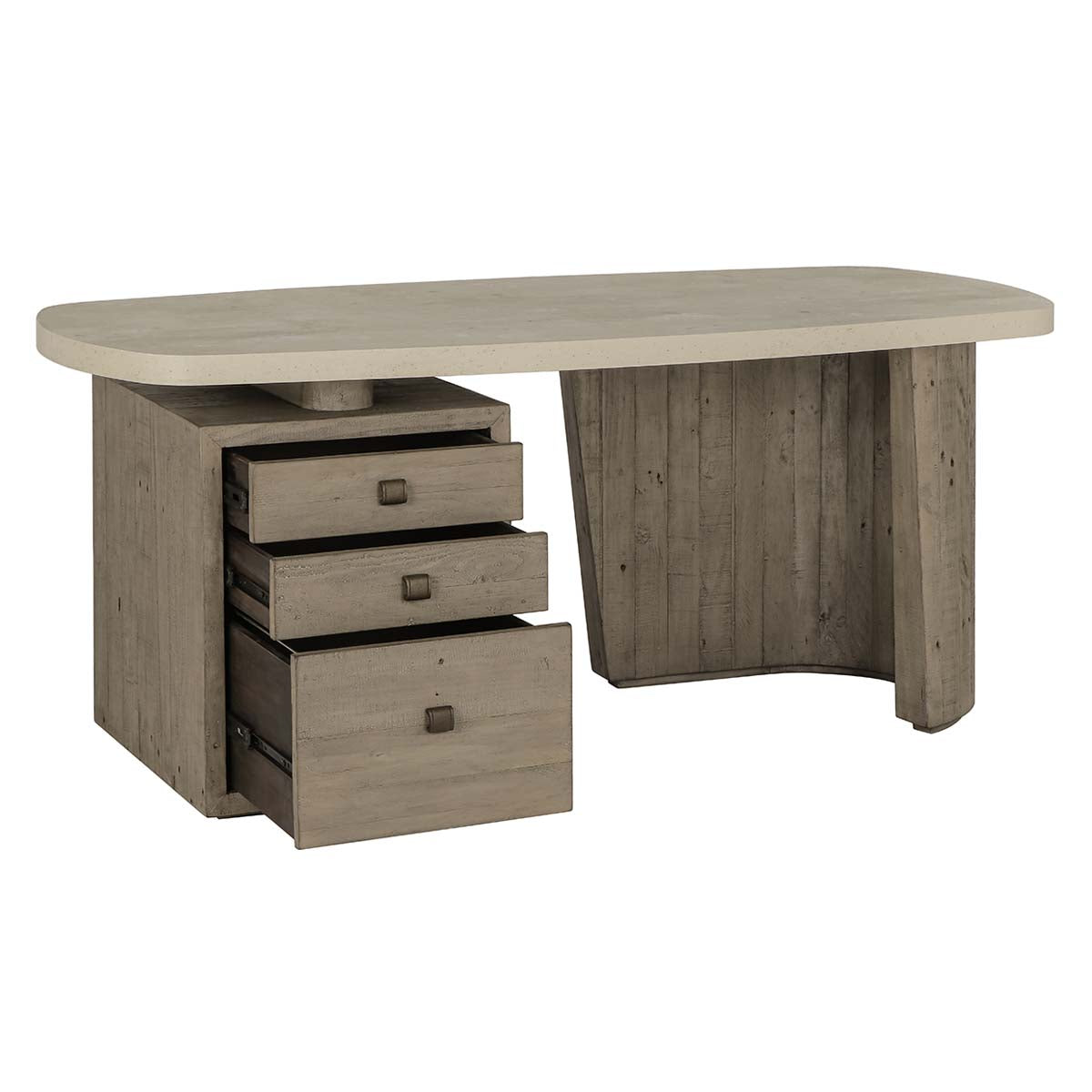Angus Distressed Gray/Weathered Chalk Desk - Ornate Home