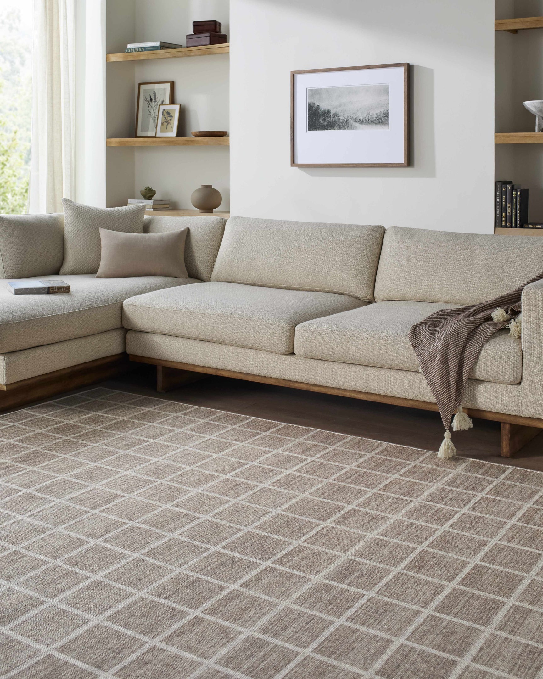 Anicet Checkered Washable Wool Area Rug - Ornate Home