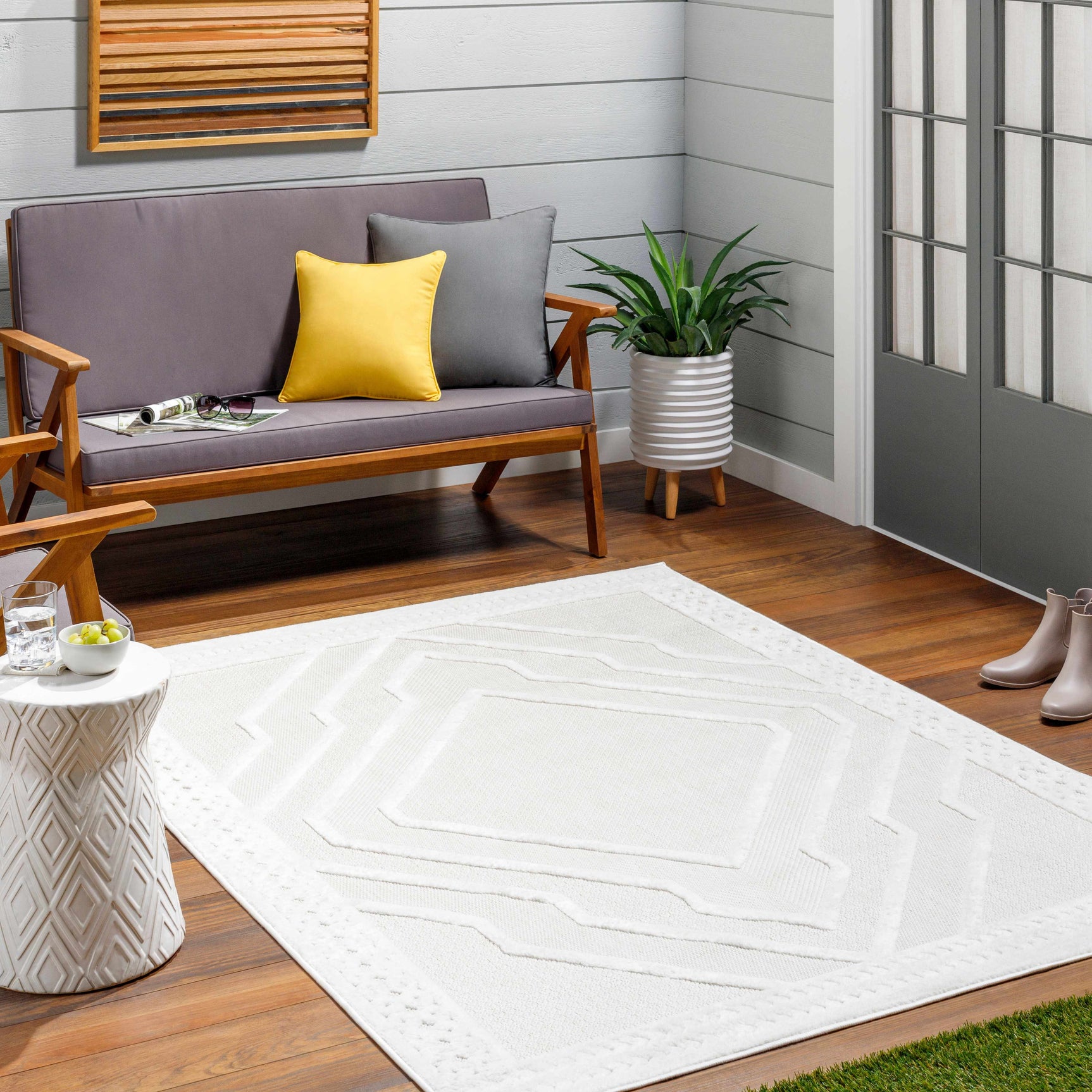 Anja Cream Outdoor Rug - Clearance - Ornate Home