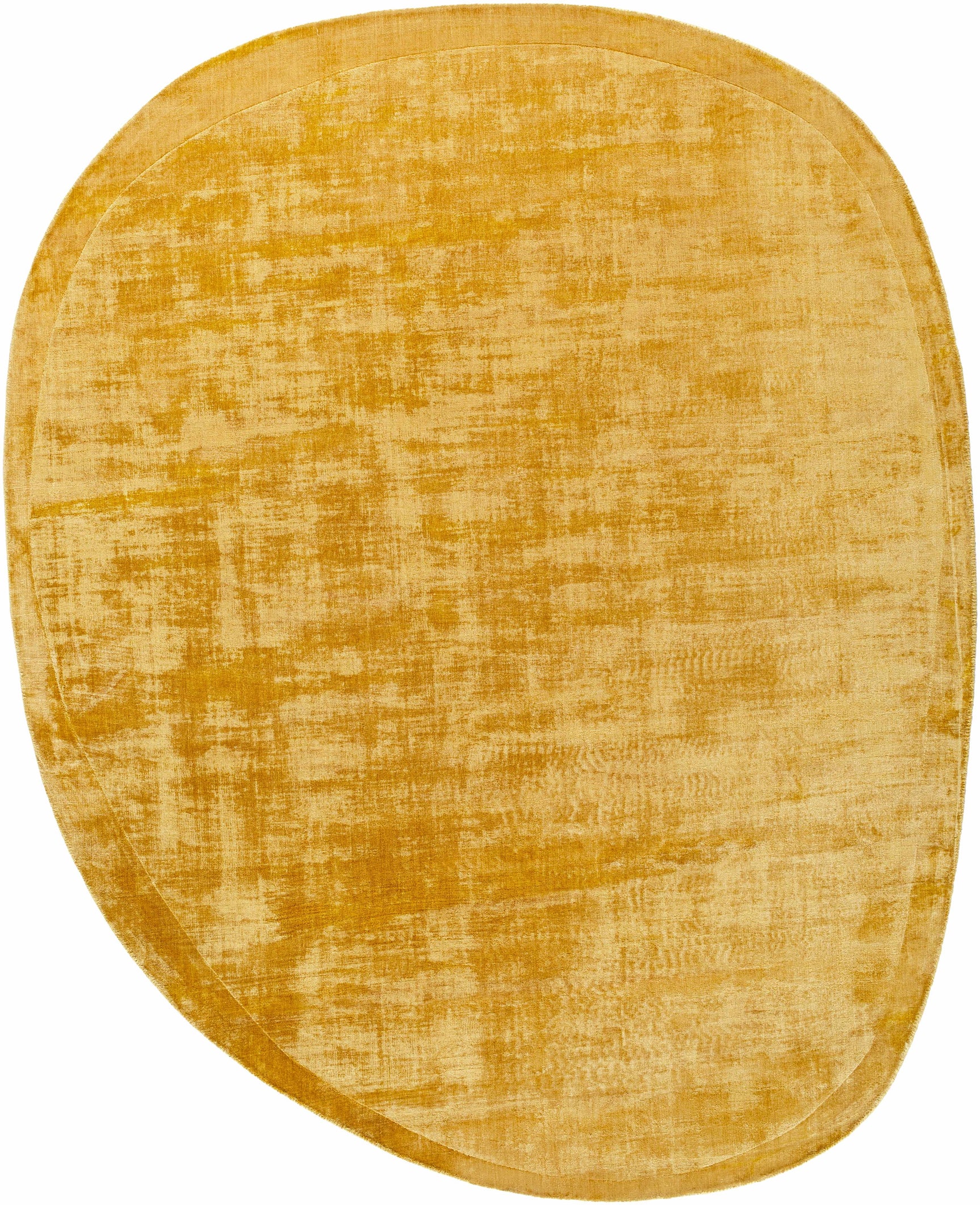 Anjang Modern Faux Silk Rug in Yellow - Ornate Home