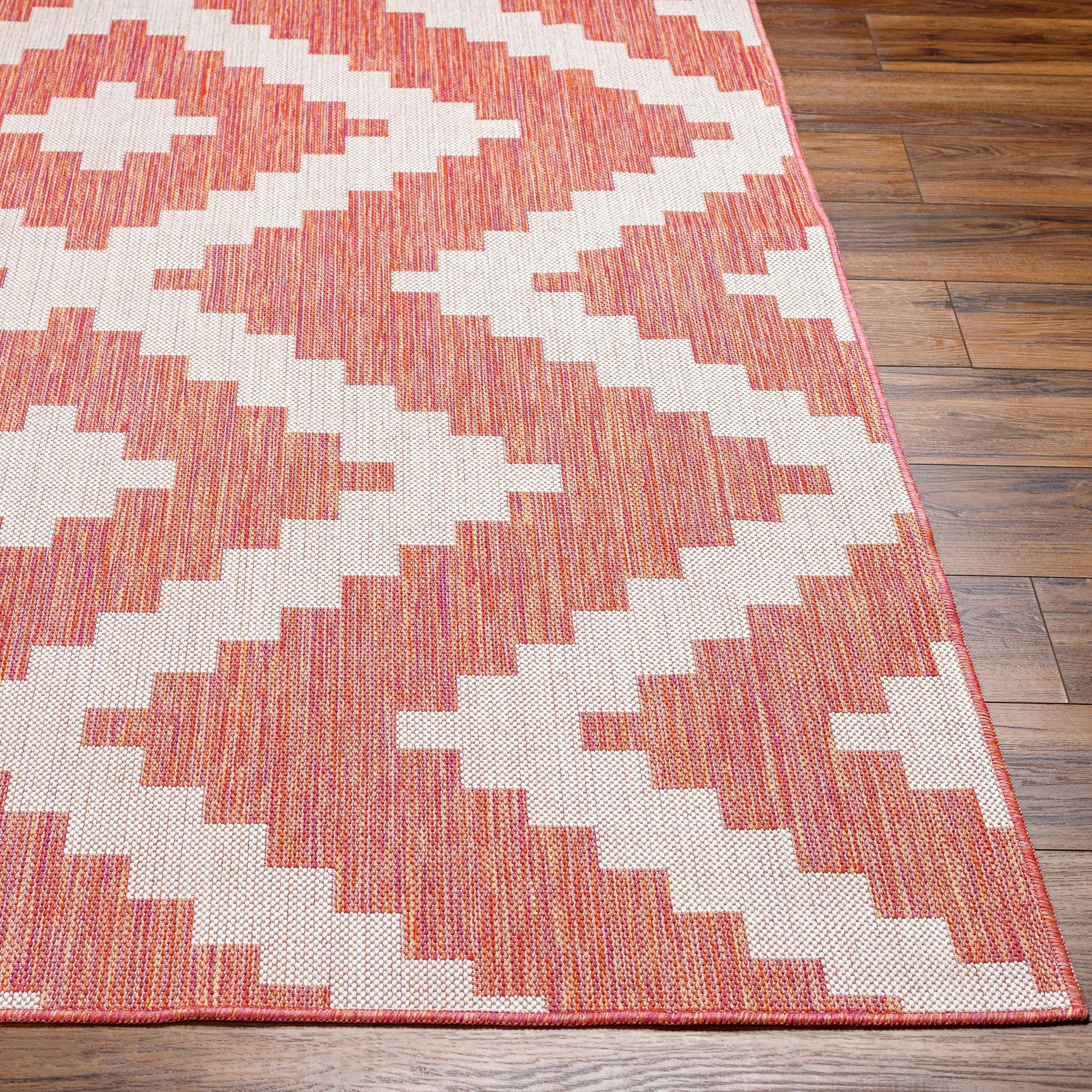 Anke Orange Outdoor Area Rug - Clearance - Ornate Home