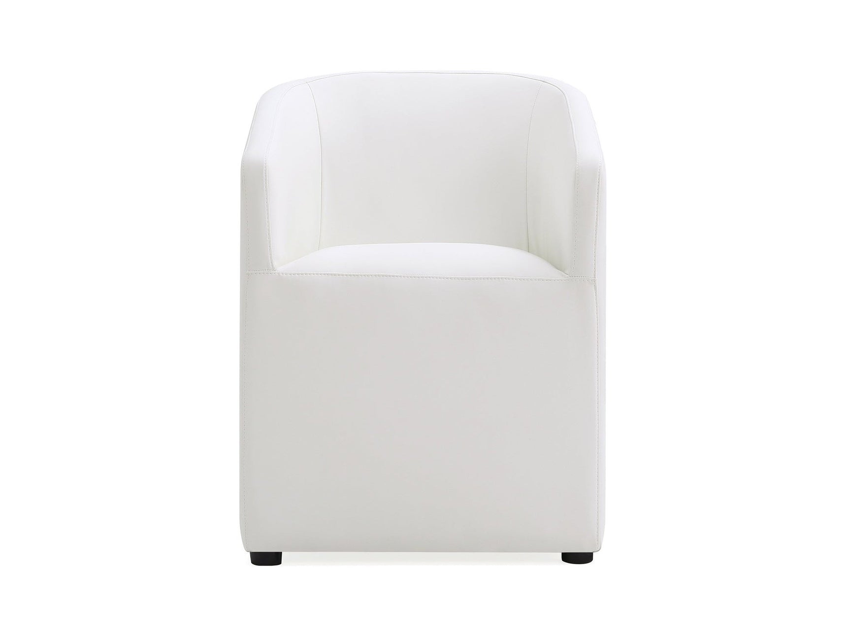 Anna Round Faux Leather Dining Armchair in Cream - Ornate Home