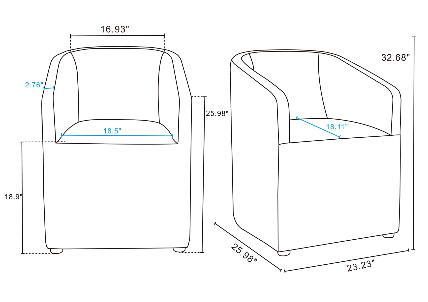 Anna Round Faux Leather Dining Chair in Pewter (set of 2) - Ornate Home