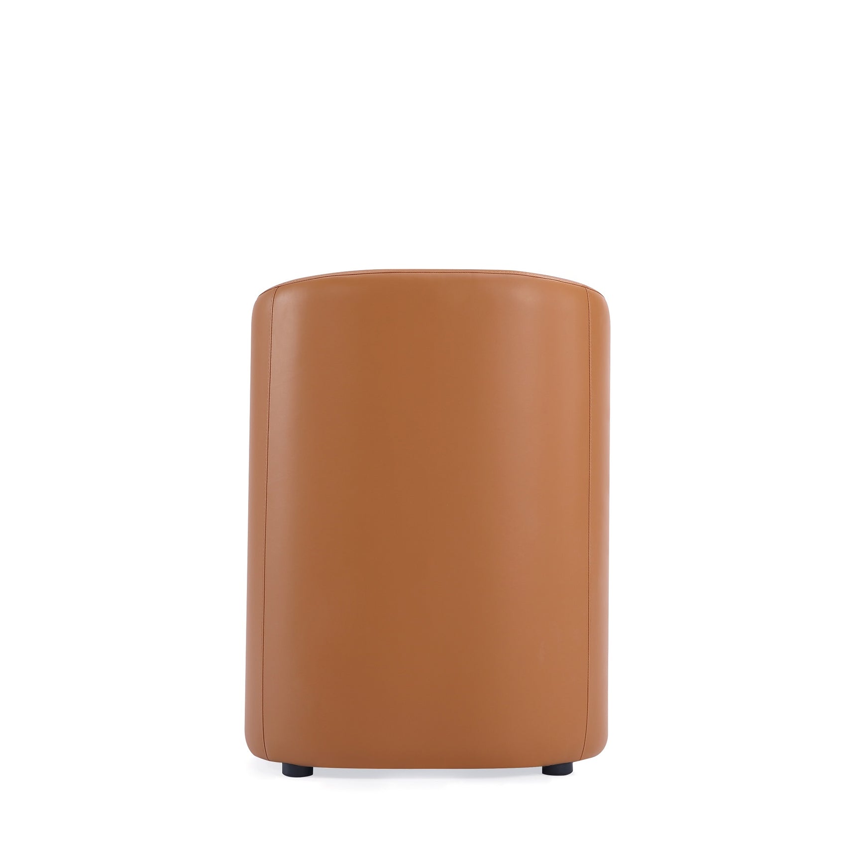 Anna Round Faux Leather Dining Chair in Saddle (set of 2) - Ornate Home