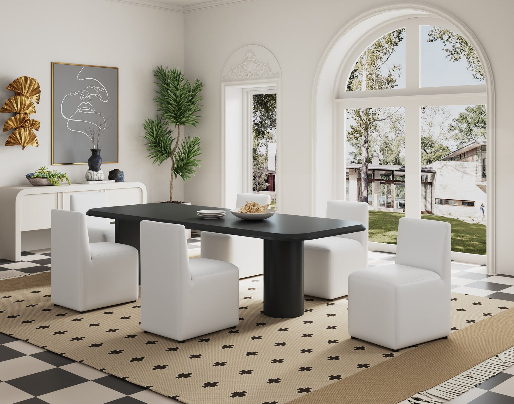 Anna Square Faux Leather Dining Chair in Cream - Ornate Home