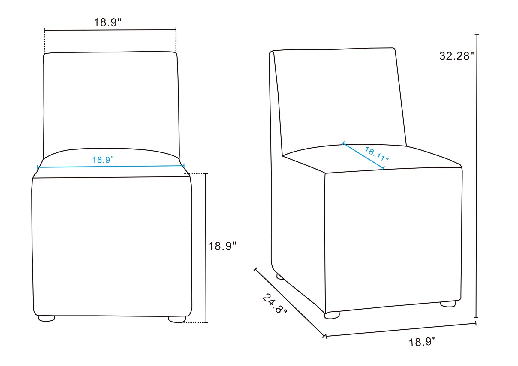 Anna Square Faux Leather Dining Chair in Cream - Ornate Home
