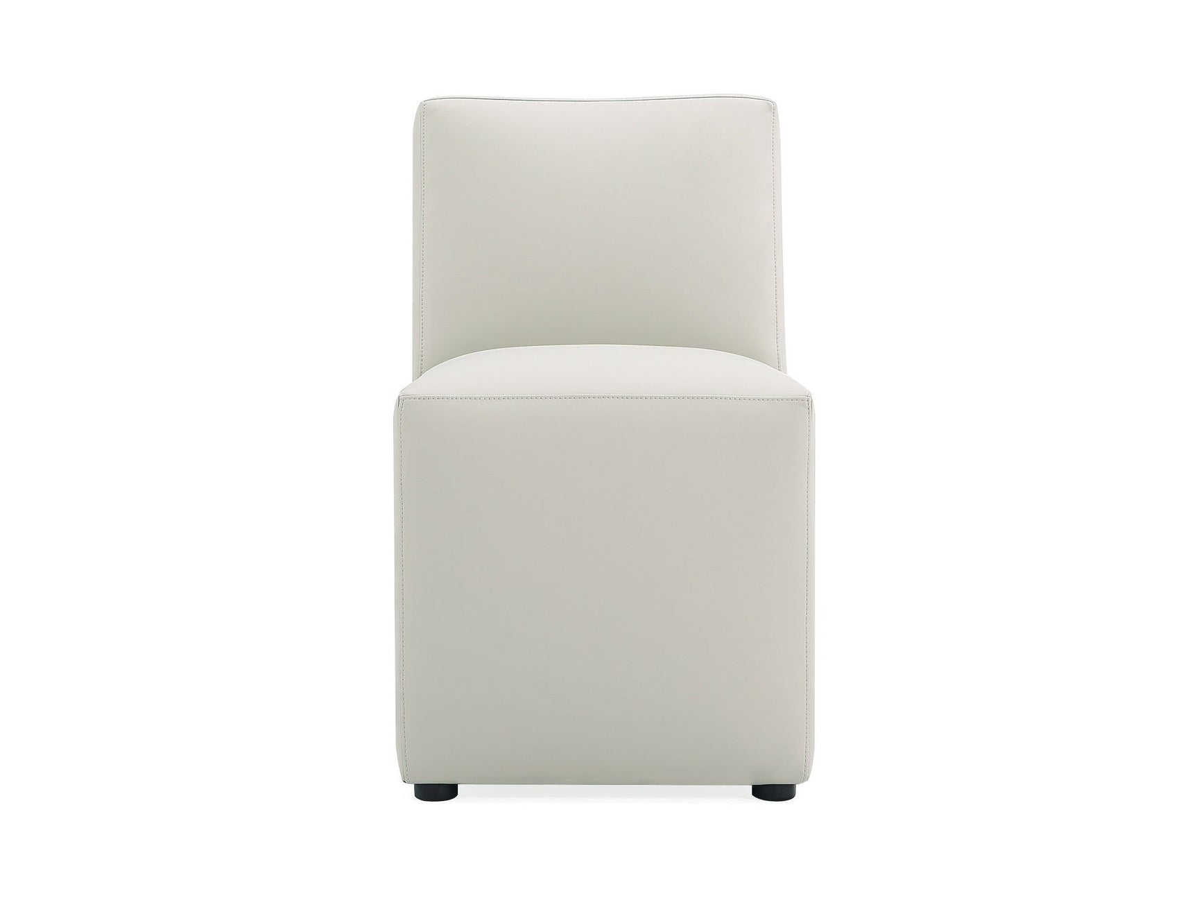 Anna Square Faux Leather Dining Chair in Light Stone Grey - Ornate Home