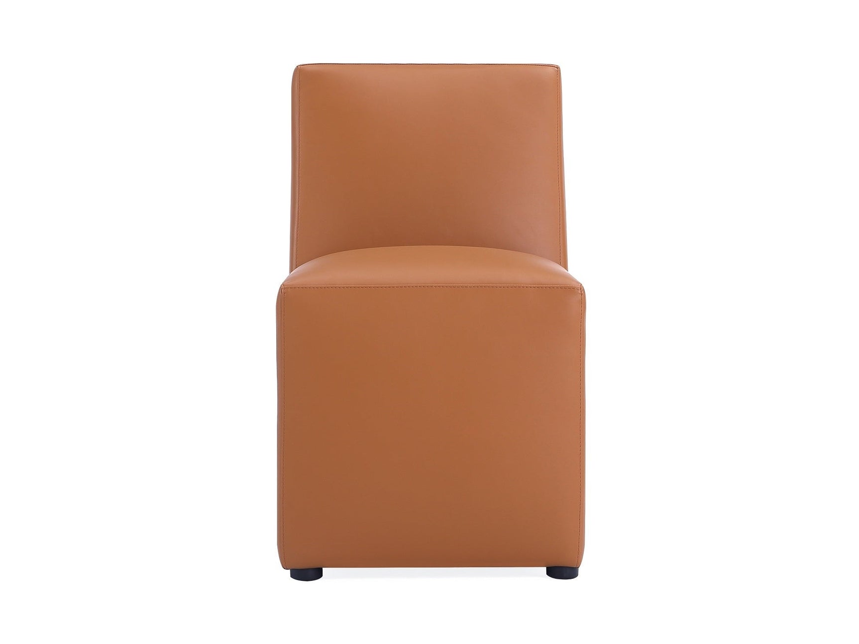 Anna Square Faux Leather Dining Chair in Saddle - Ornate Home