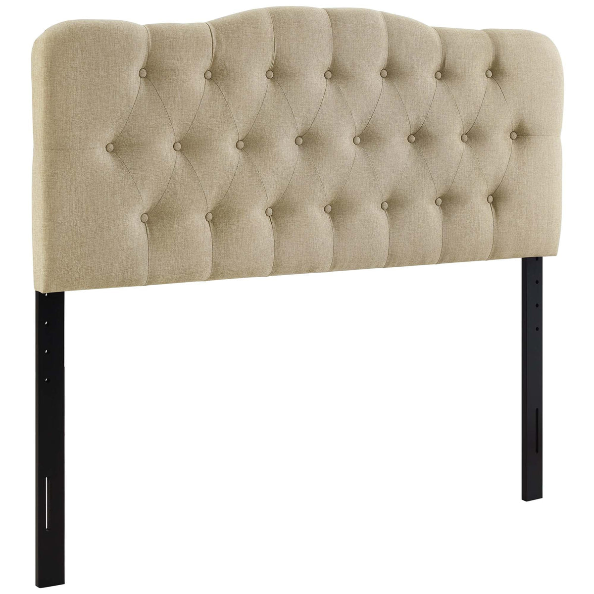 Annabel Beige Upholstered Fabric Queen Headboard - Ornate Home