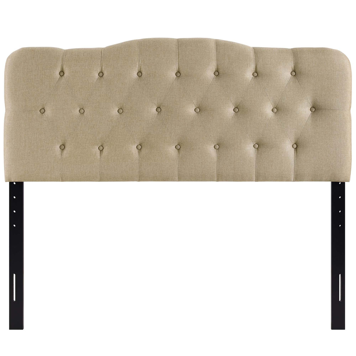 Annabel Beige Upholstered Fabric Queen Headboard - Ornate Home