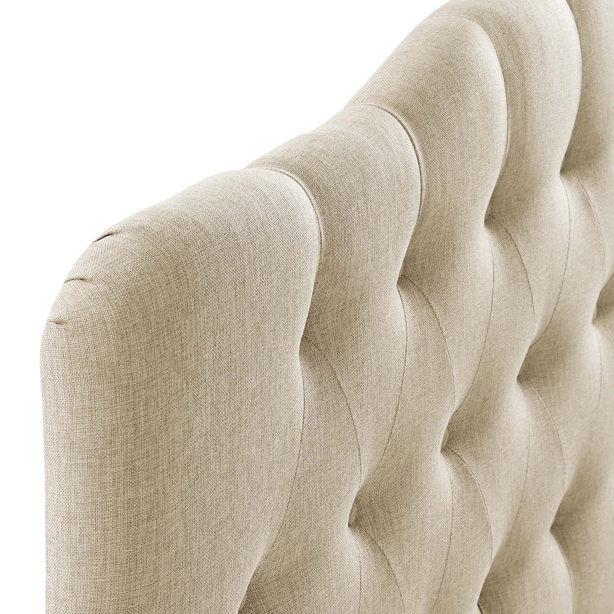 Annabel Beige Upholstered Fabric Queen Headboard - Ornate Home