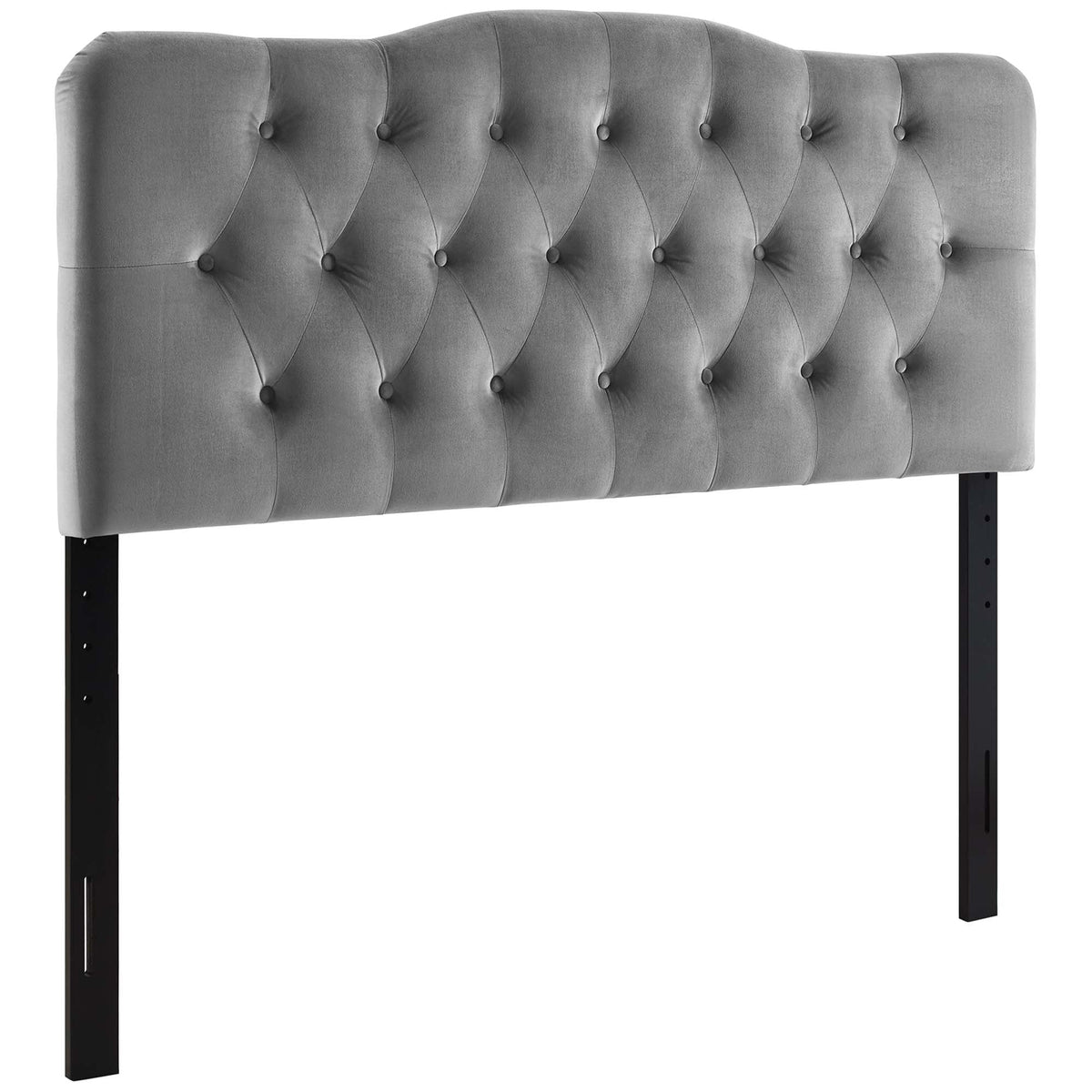 Annabel Gray Diamond Tufted Performance Velvet King Headboard - Ornate Home