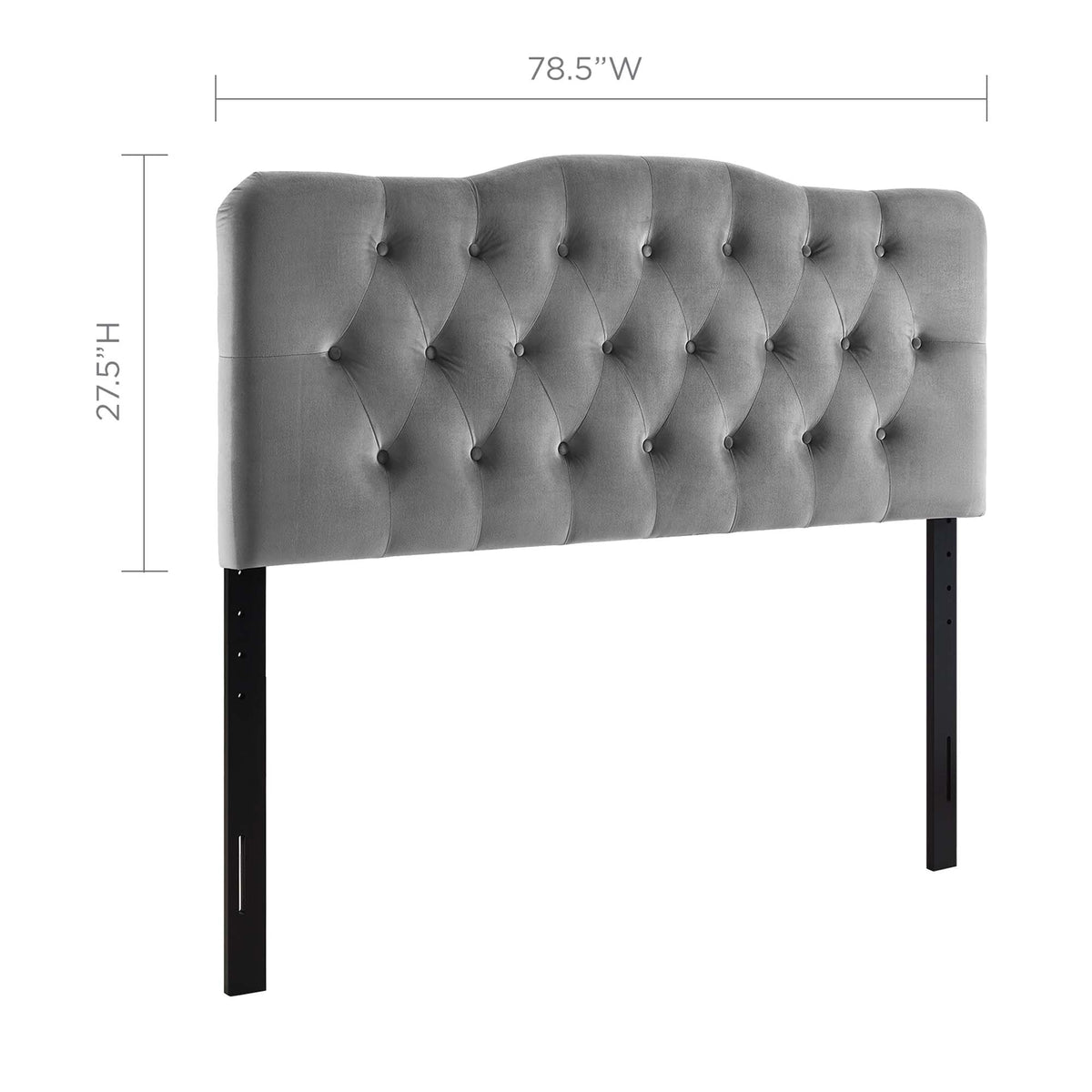 Annabel Gray Diamond Tufted Performance Velvet King Headboard - Ornate Home