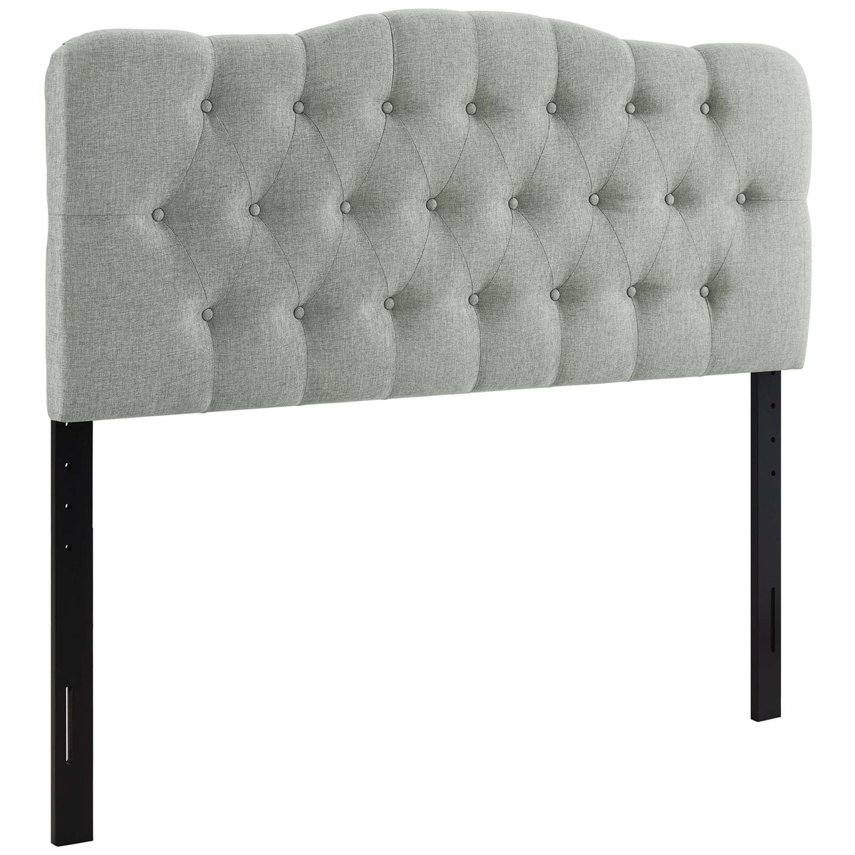 Annabel Gray Upholstered Fabric Queen Headboard - Ornate Home