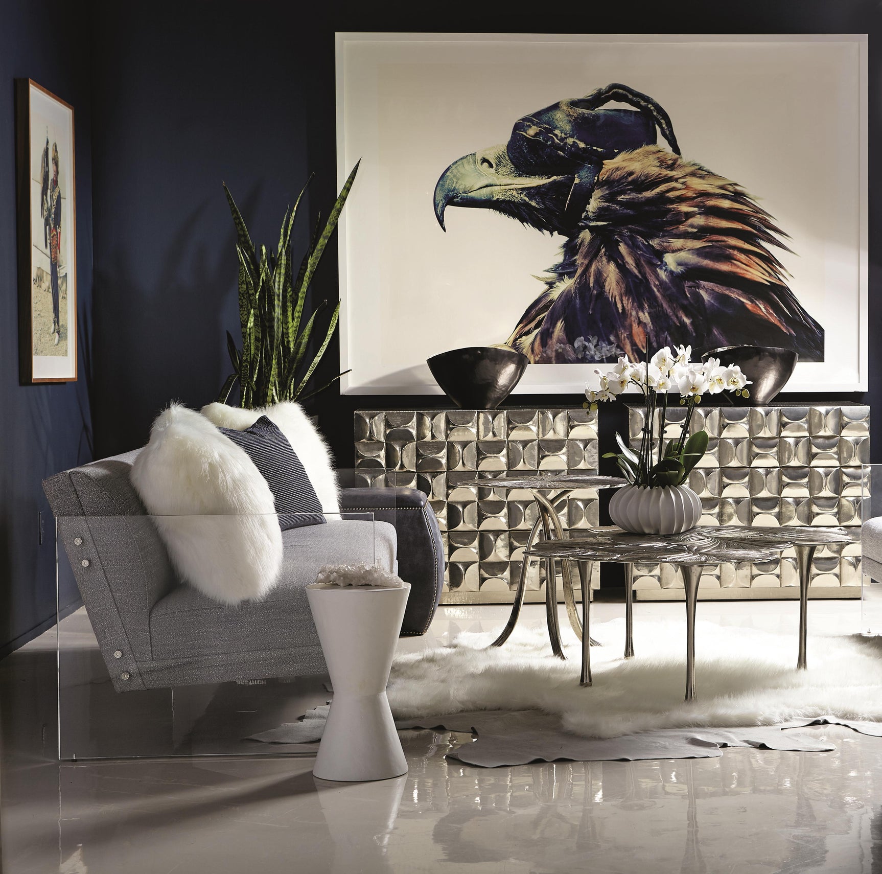 Annabella Satin Nickel Cocktail Table - Ornate Home