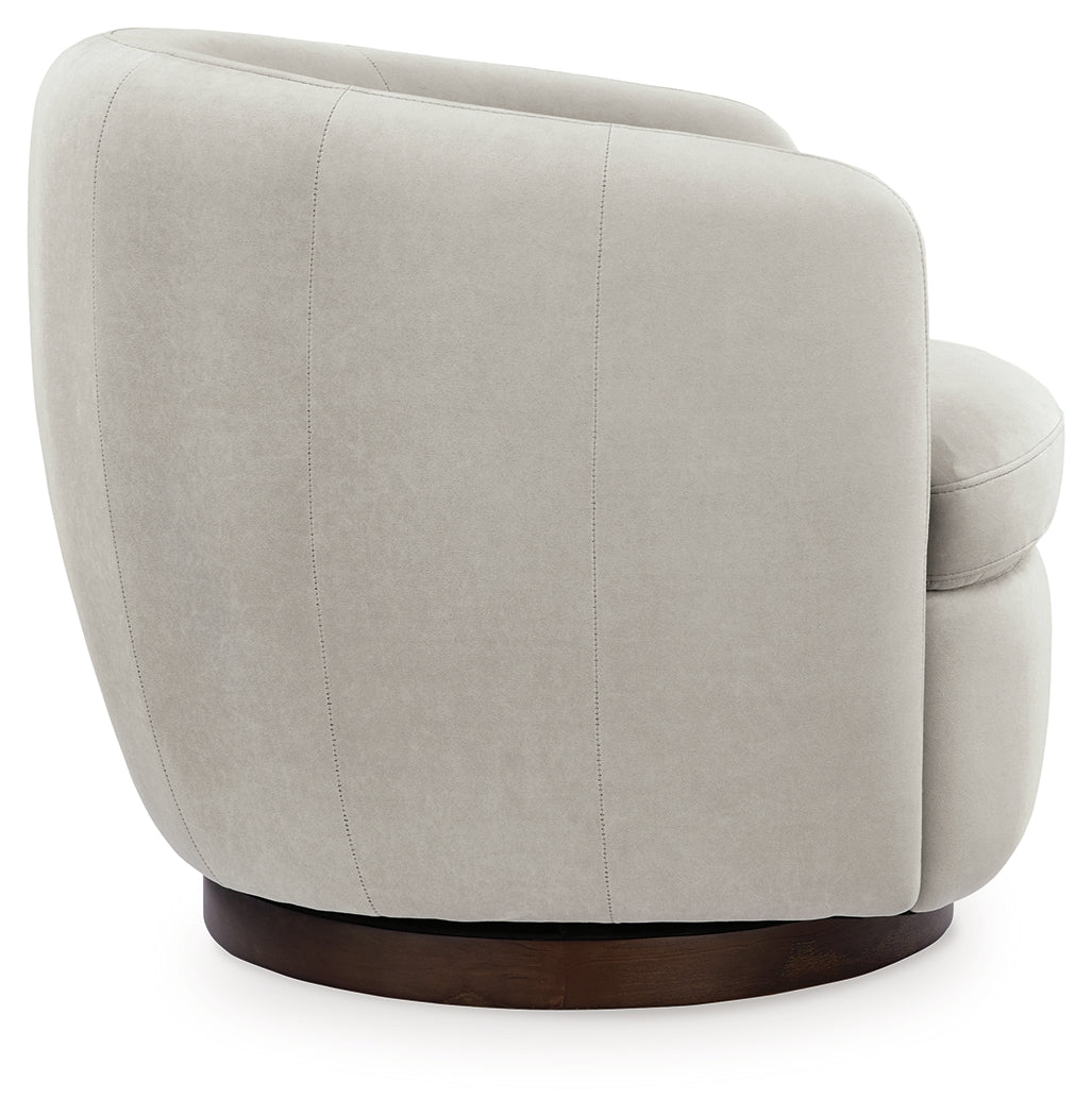 Annbury Light Beige Swivel Accent Chair (Online Special Price) - Ornate Home
