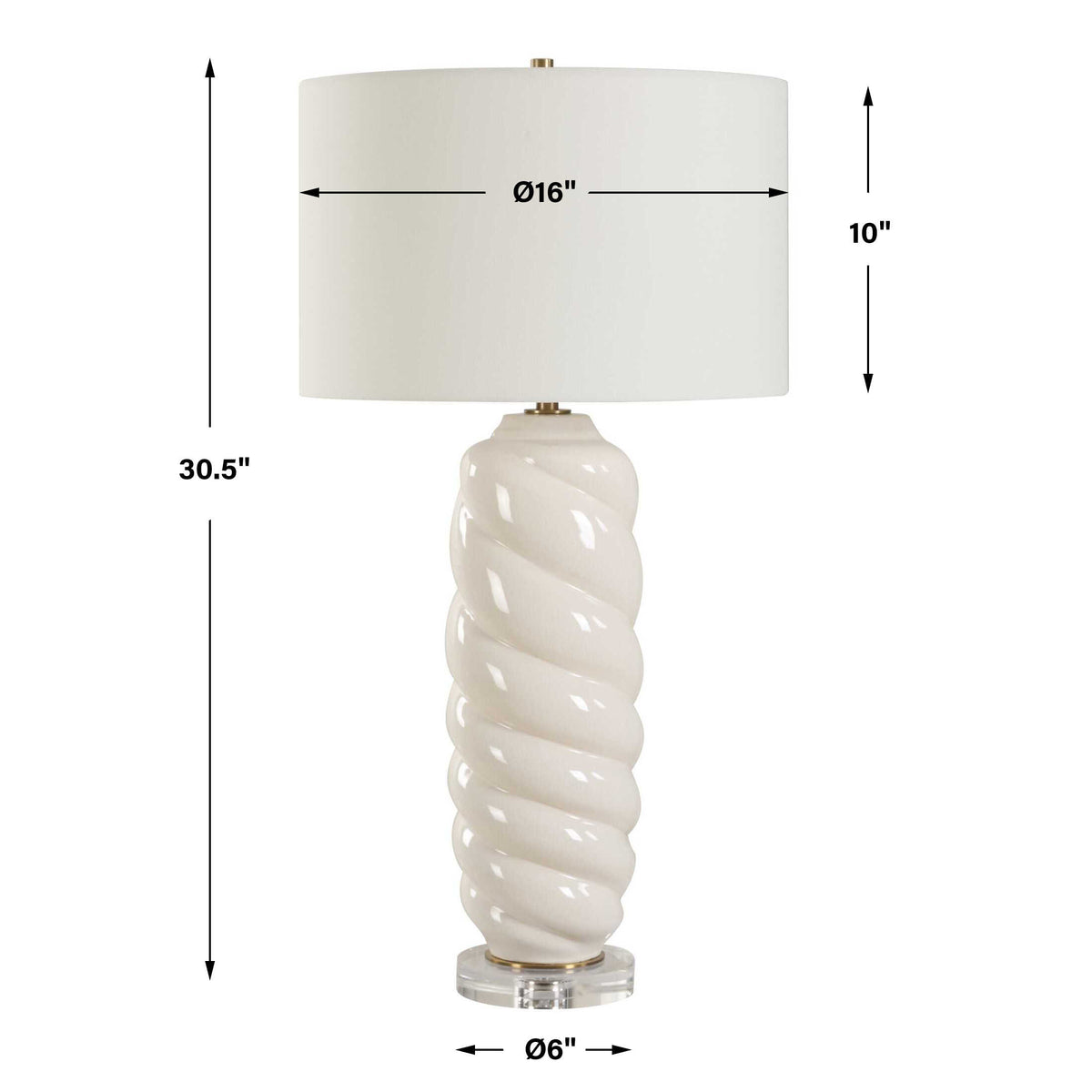 Anneli White Swirl Table Lamp - Ornate Home
