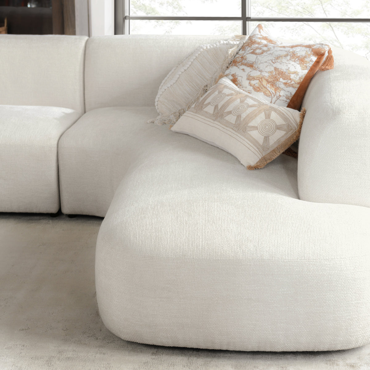Anniston Ivory 2pc Sectional w/RAF Chaise - Ornate Home