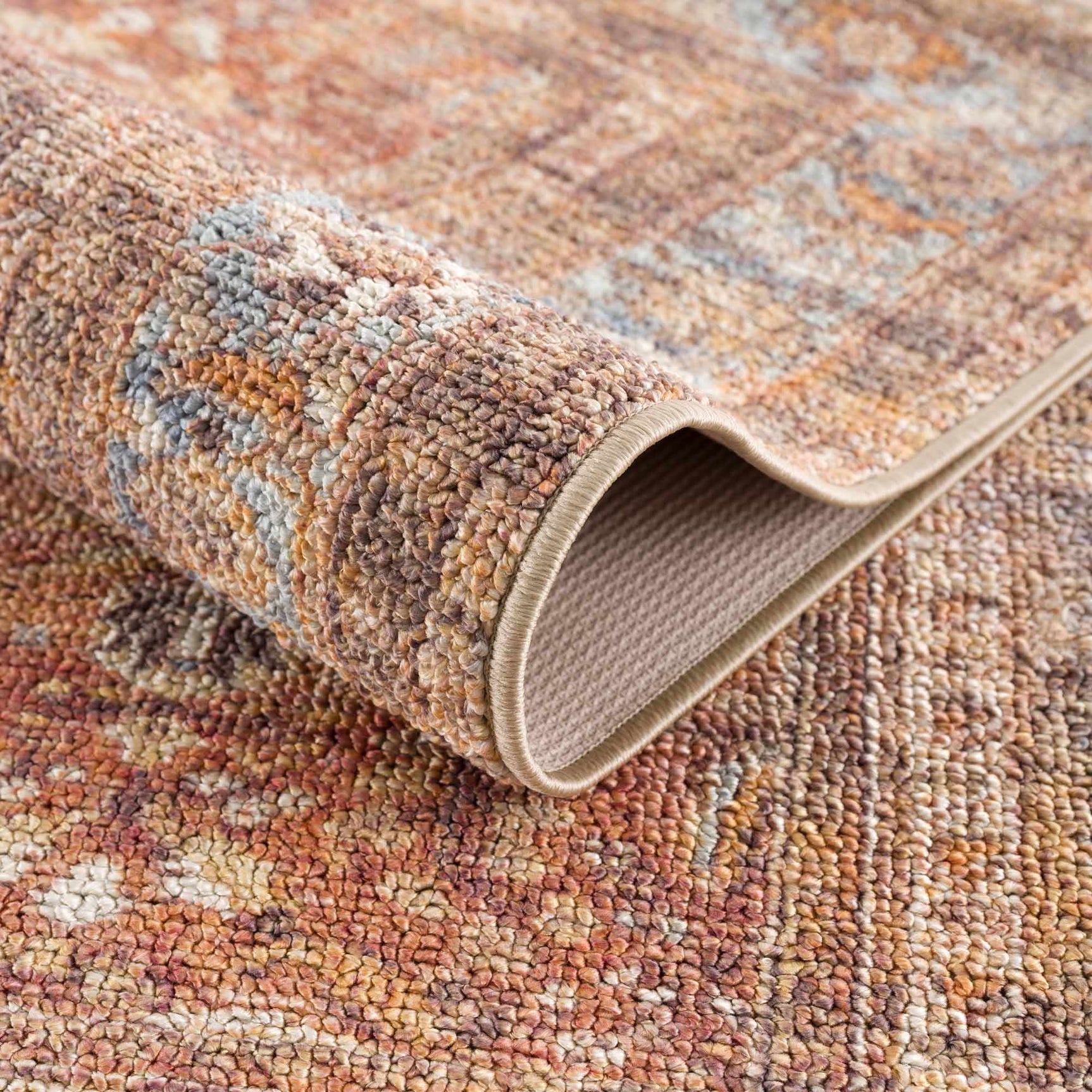 Anshu Peach Washable Area Rug - Clearance - Ornate Home