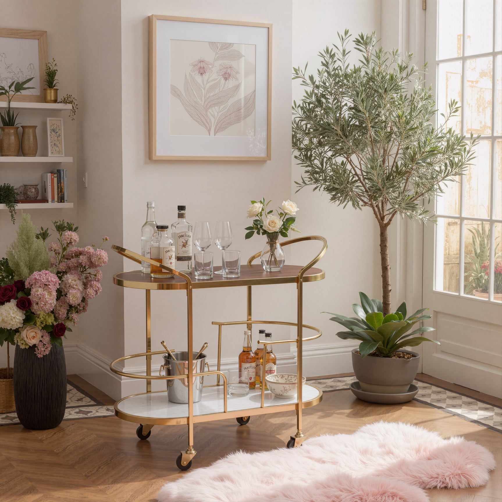 Antalya Multicolor Bar Cart - Ornate Home