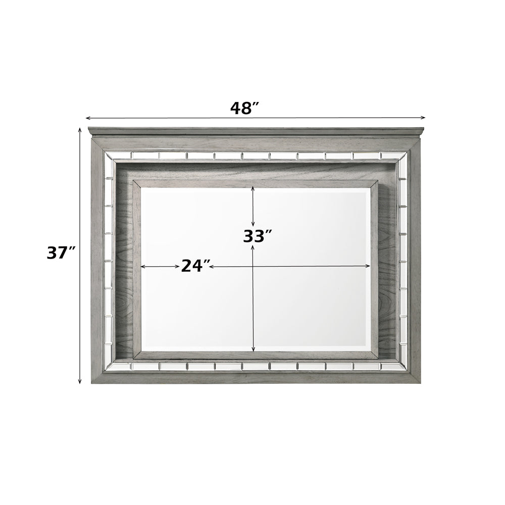 Antares Light Gray Oak Mirror (LED) - Ornate Home