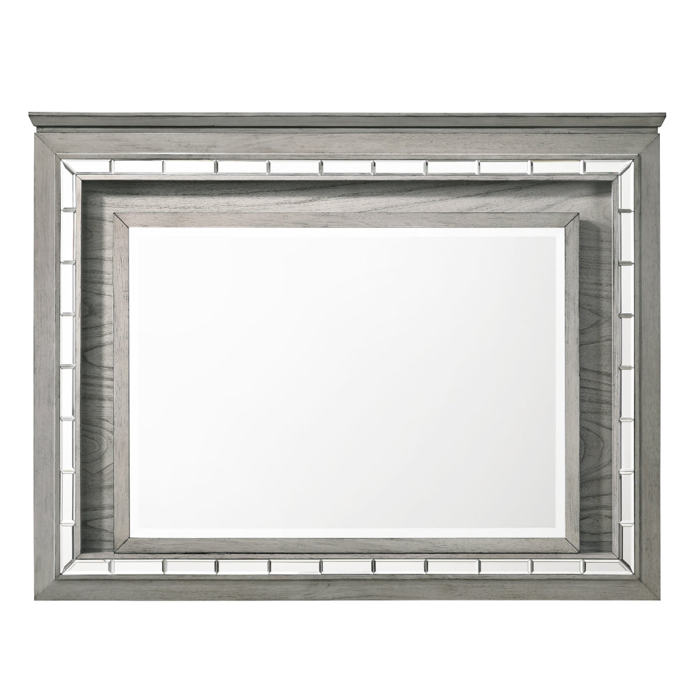 Antares Light Gray Oak Mirror (LED) - Ornate Home