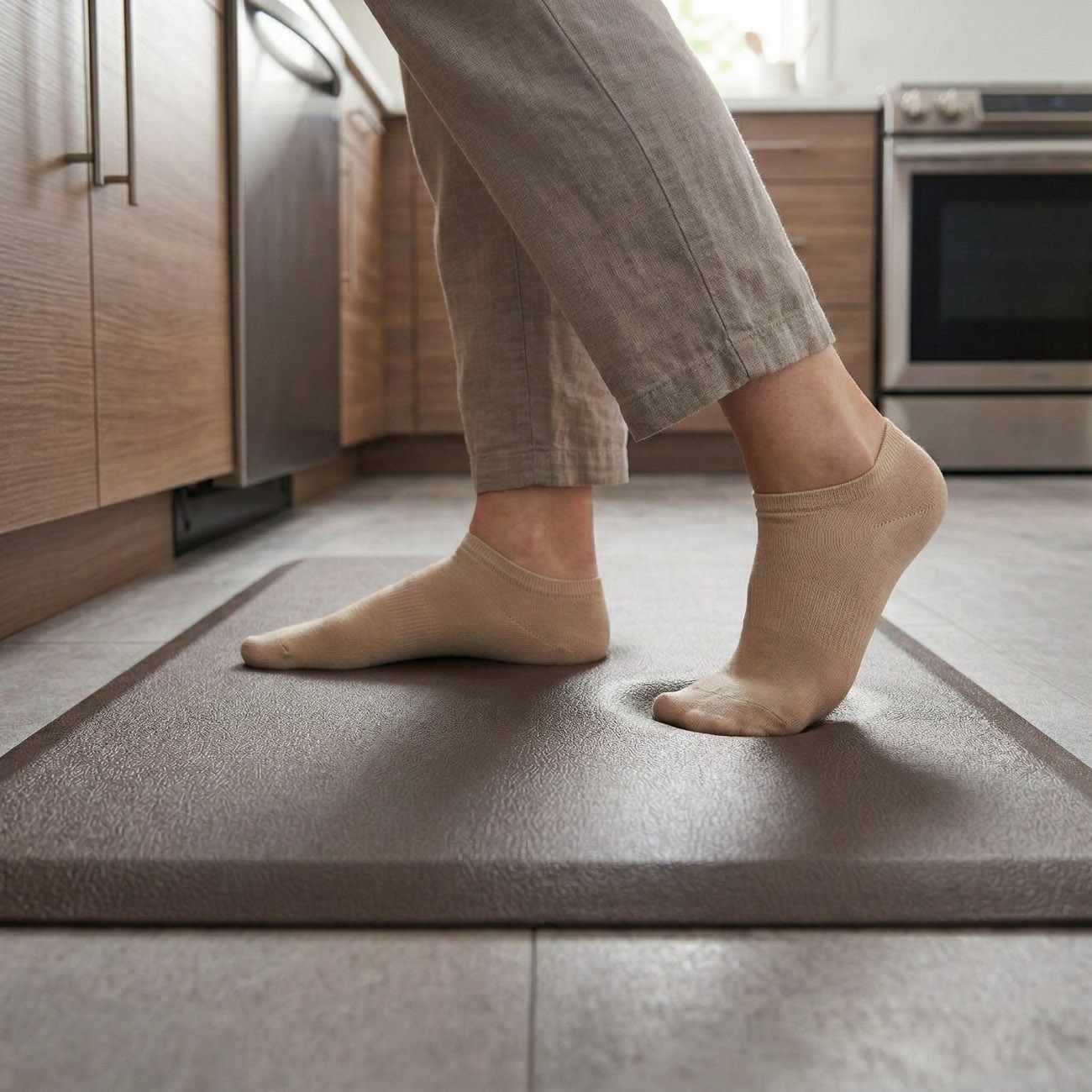 Anti-Fatigue Kitchen Mat, Brown - Clearance - Ornate Home