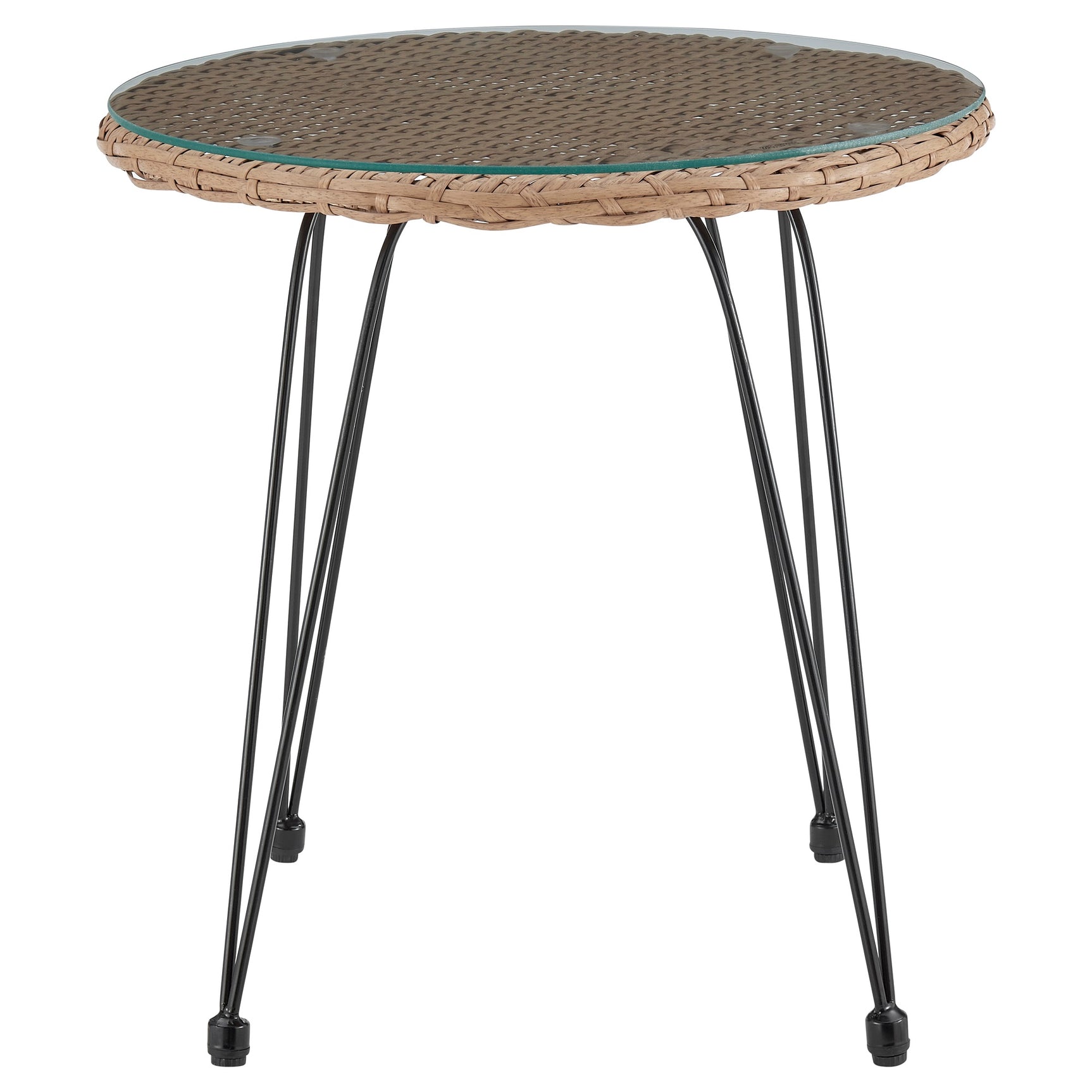 Antibes 1.0 Patio 2-Person Seating Group with End Table with Cream Cushions - Ornate Home