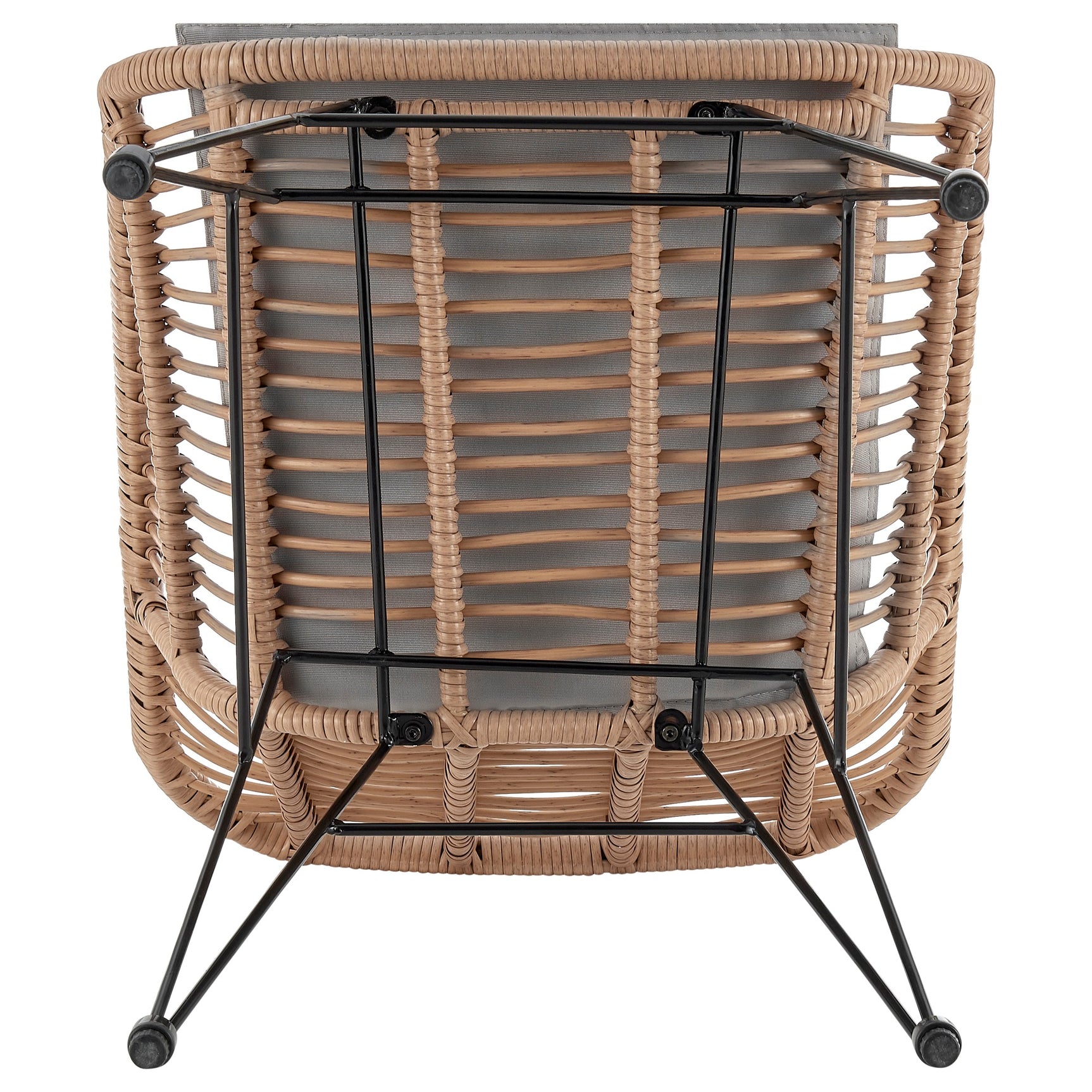 Antibes 1.0 Patio 2-Person Seating Group with End Table with Grey Cushions - Ornate Home