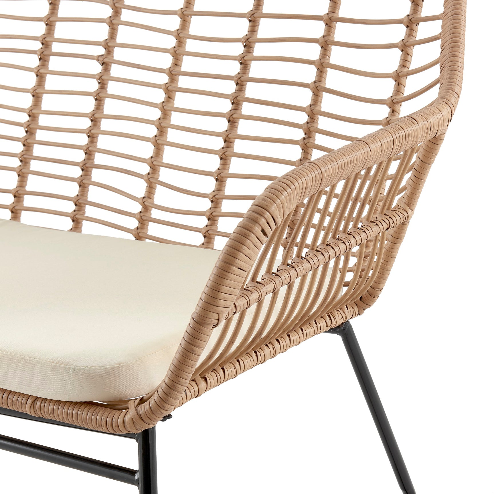 Antibes 2.0 Patio 4-Person Conversation Set with Coffee Table with Cream Cushions - Ornate Home