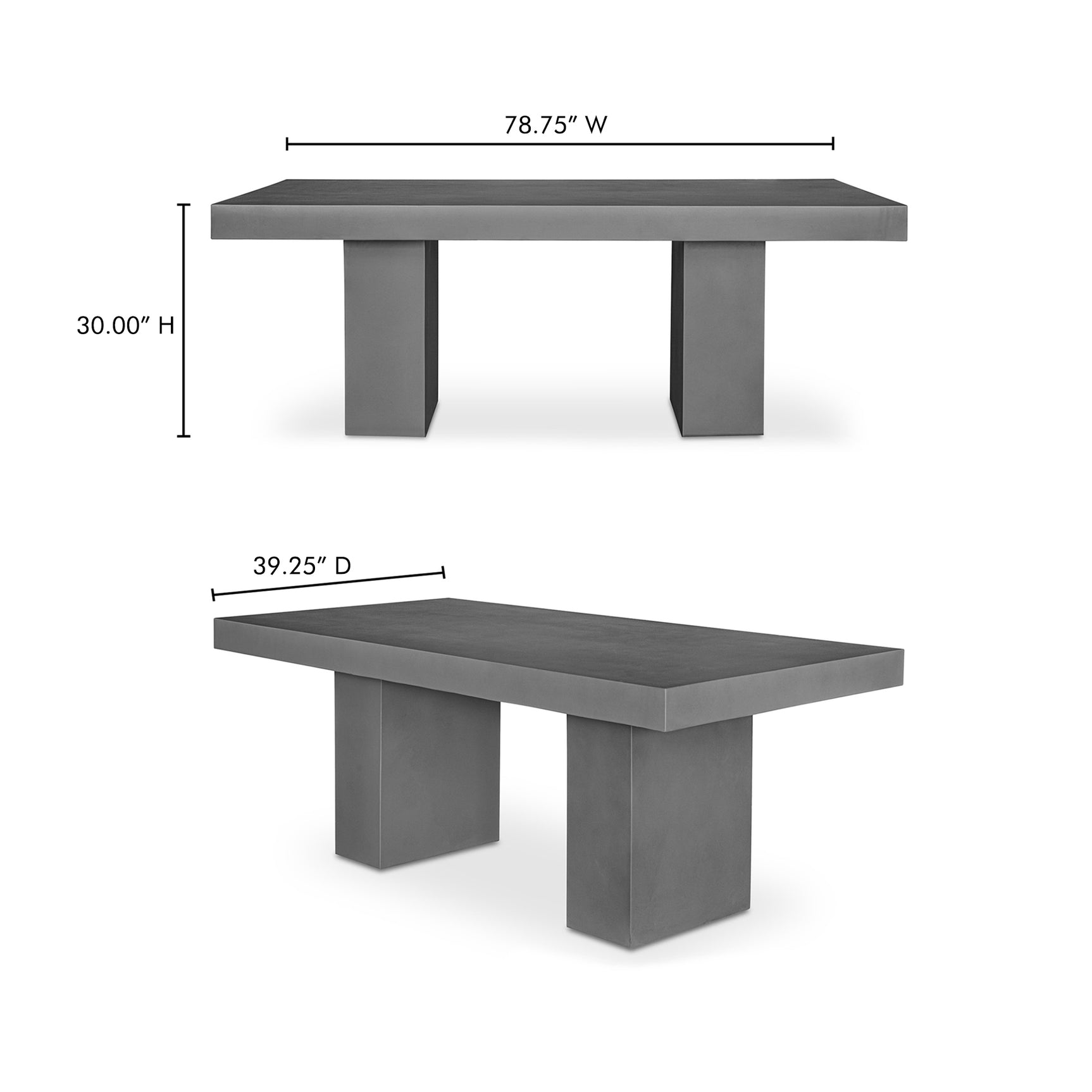 Antonius Dark Grey Outdoor Dining Table - Ornate Home