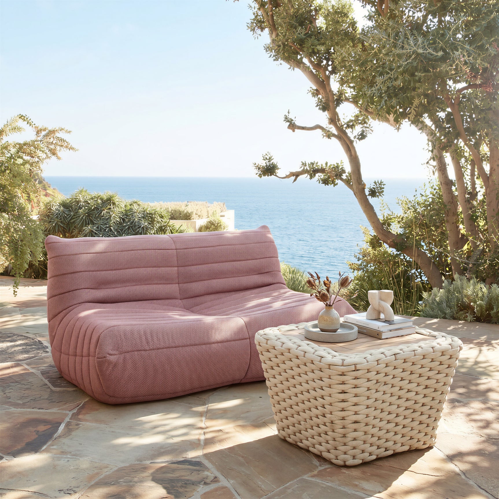 Antul White & Natural Outdoor Coffee Table - Ornate Home