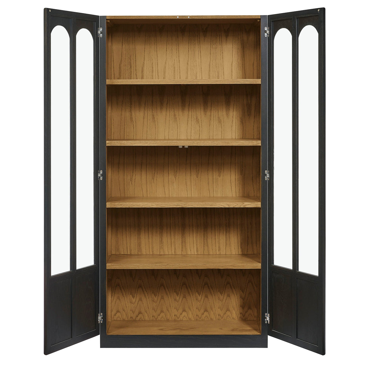 Anwen Black/Oak Solid Wood and Glass Display Cabinet - Ornate Home