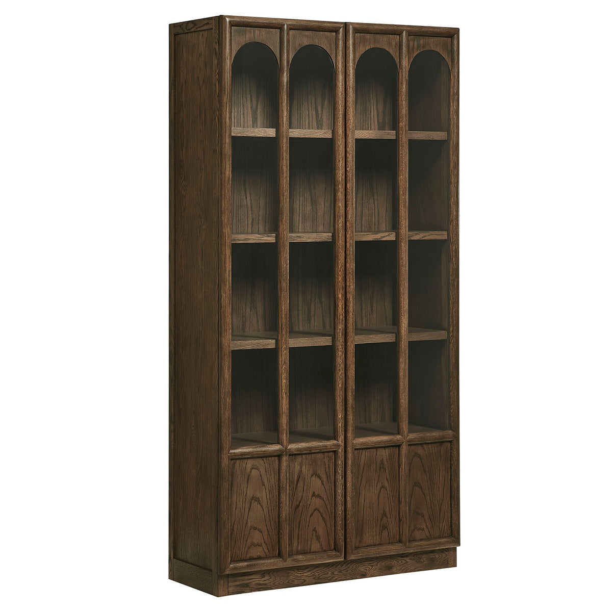 Anwen Walnut Solid Wood and Glass Display Cabinet - Ornate Home