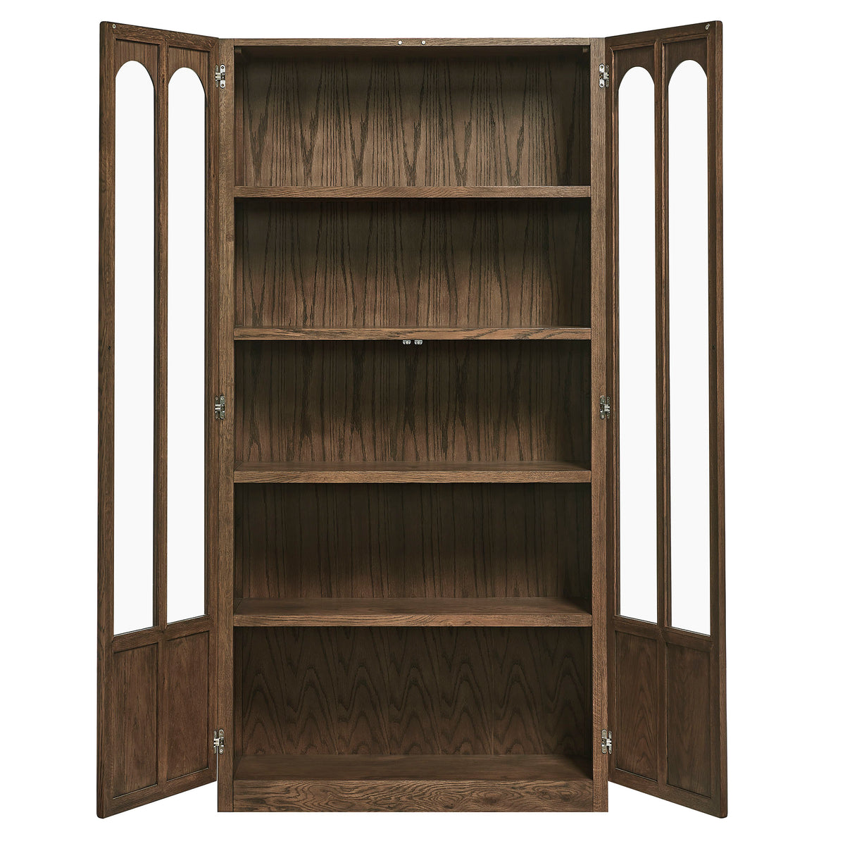 Anwen Walnut Solid Wood and Glass Display Cabinet - Ornate Home