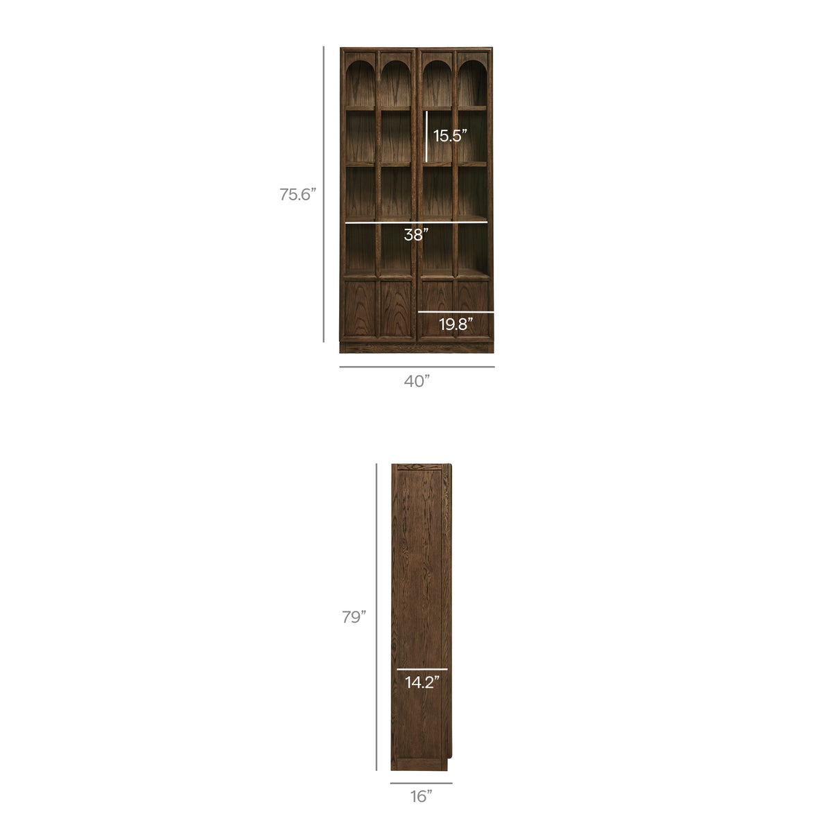 Anwen Walnut Solid Wood and Glass Display Cabinet - Ornate Home