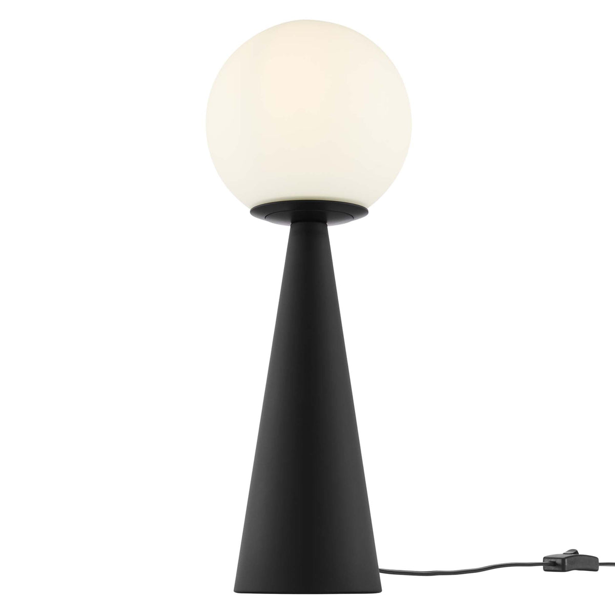 Apex White/Black Glass Globe Glass Table Lamp - Ornate Home