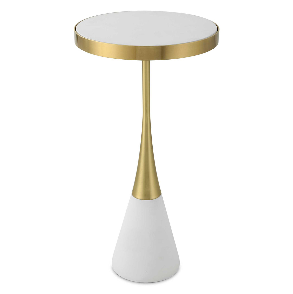 Apex White Concrete Accent Table - Ornate Home