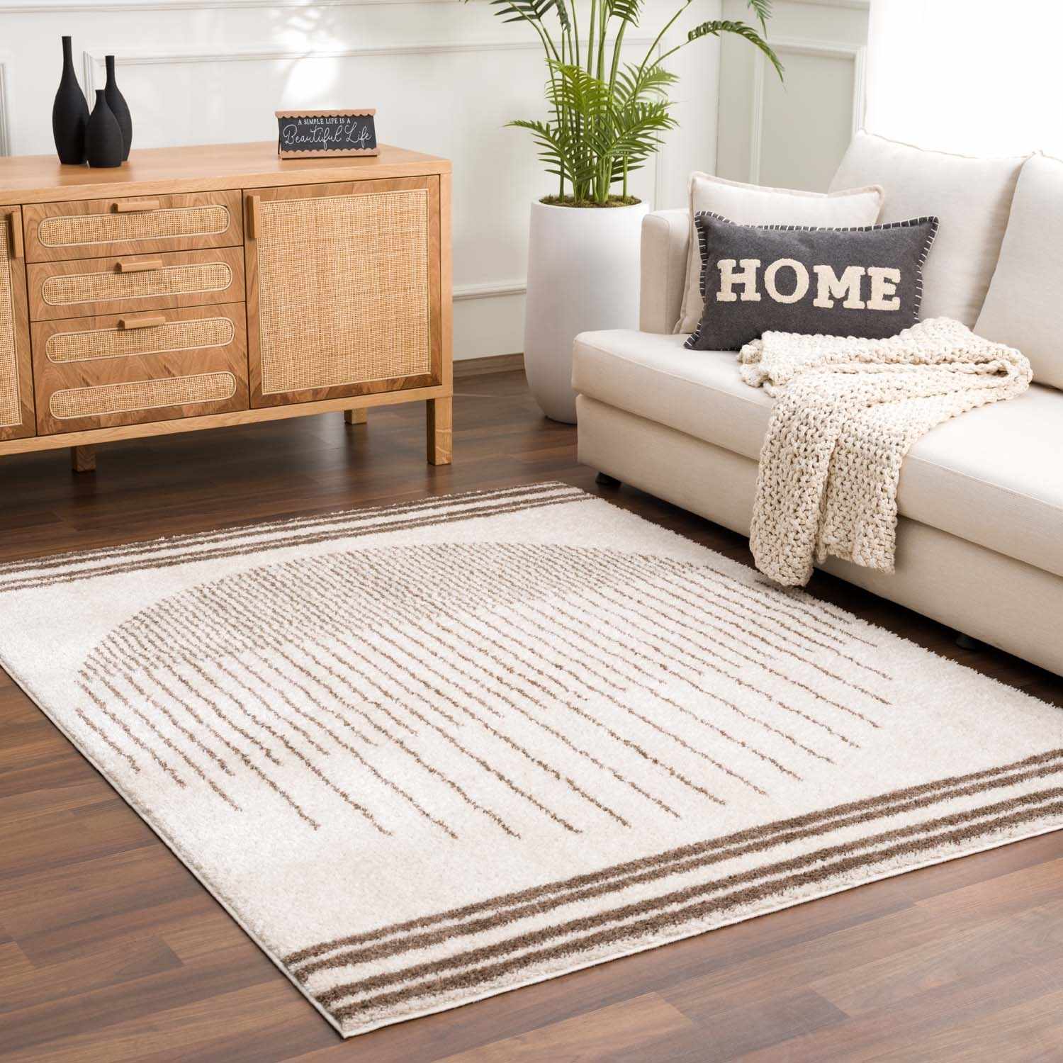 Apichu Brown Washable Area Rug - Ornate Home