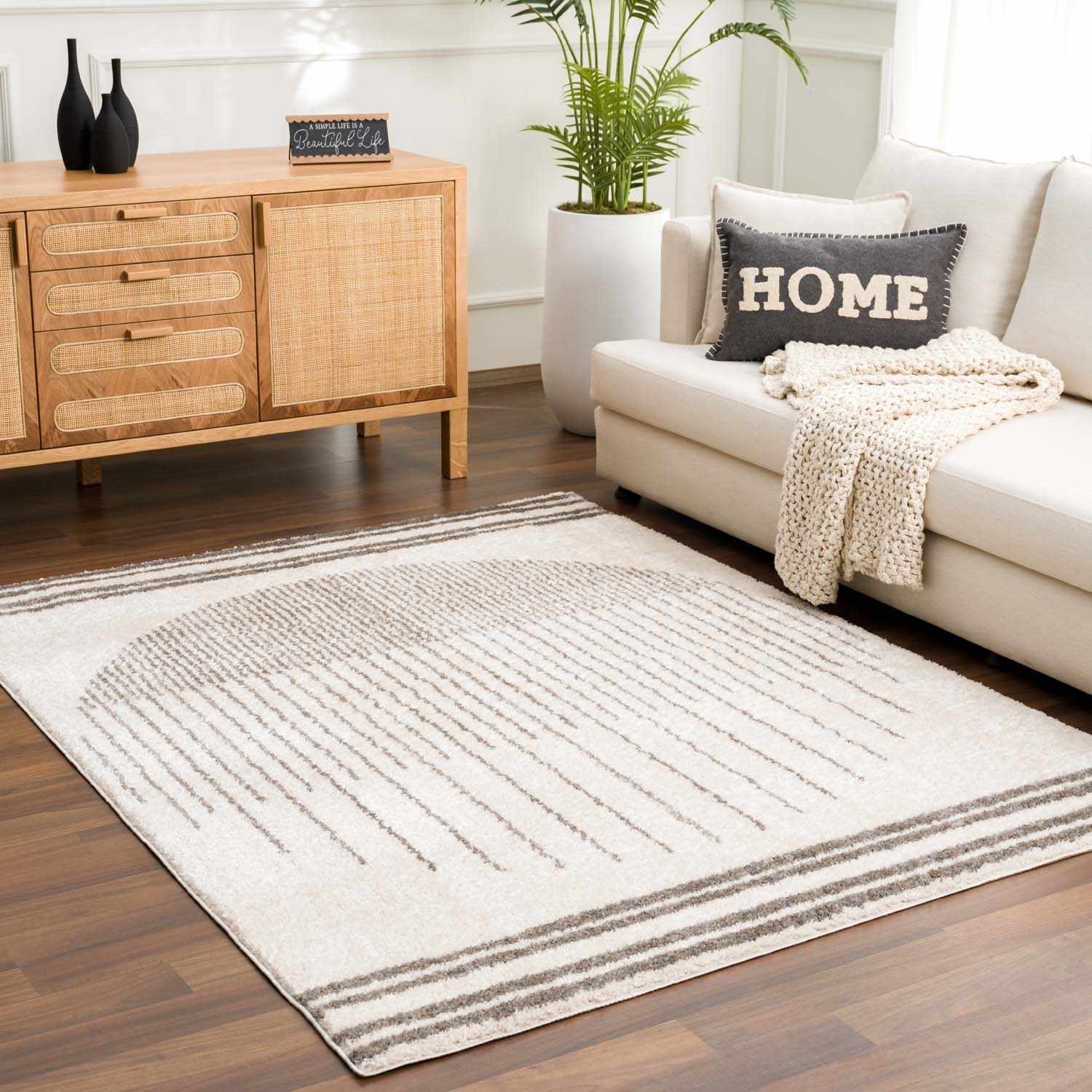 Apichu Charcoal Washable Area Rug - Ornate Home