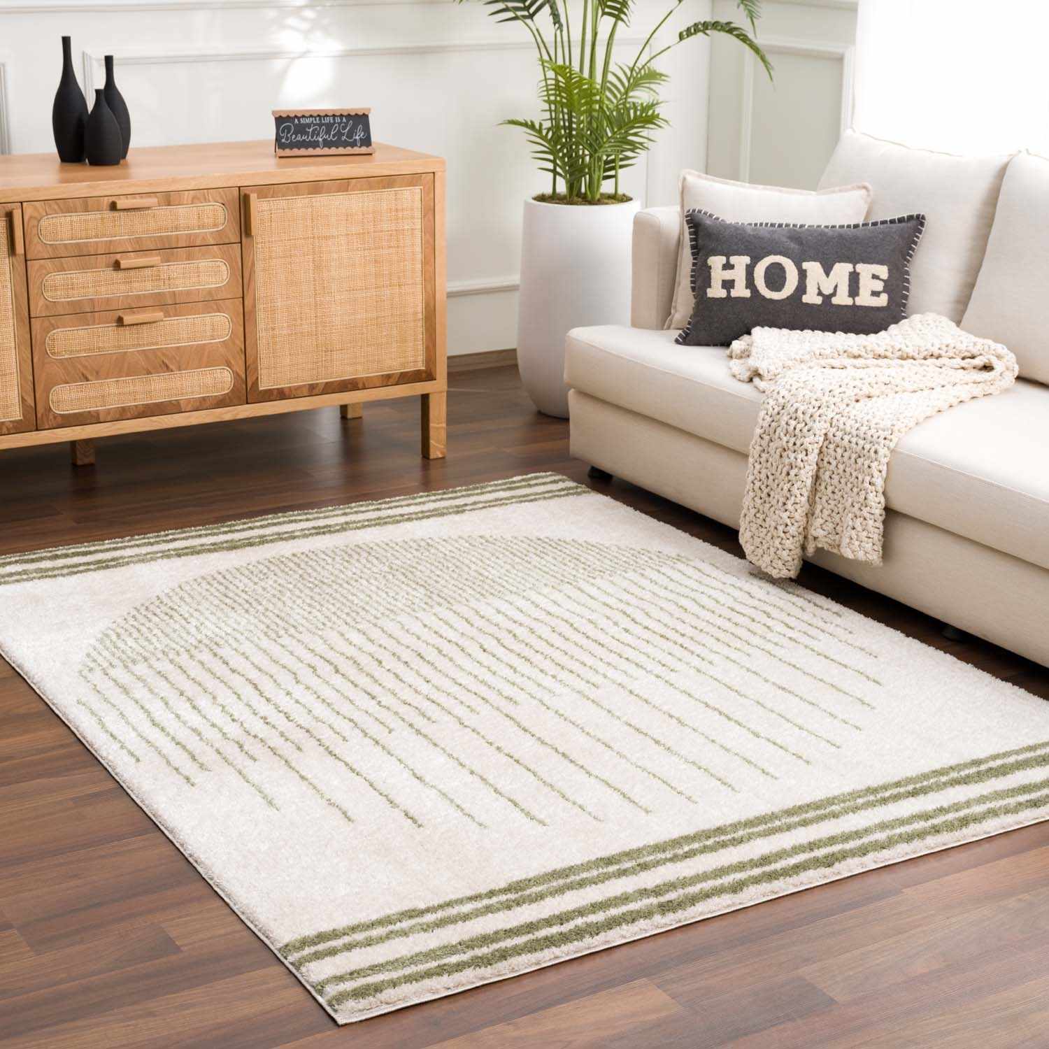Apichu Green Washable Area Rug - Ornate Home