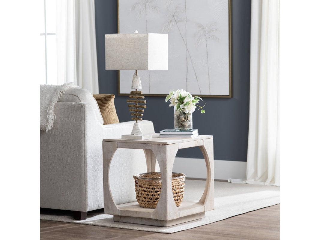 Apollo Tan/White End Table - Ornate Home