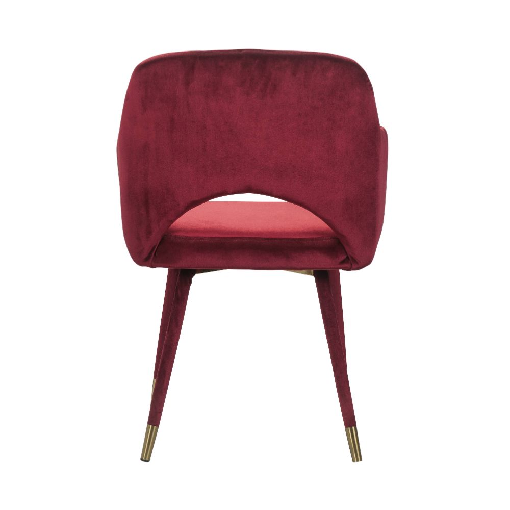 Applewood Bordeaux-Red Velvet & Gold Accent Chair - Ornate Home