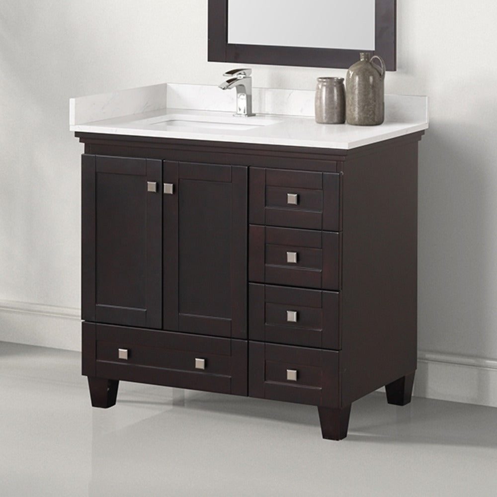Aprea White/Espresso Vanity Set - Ornate Home