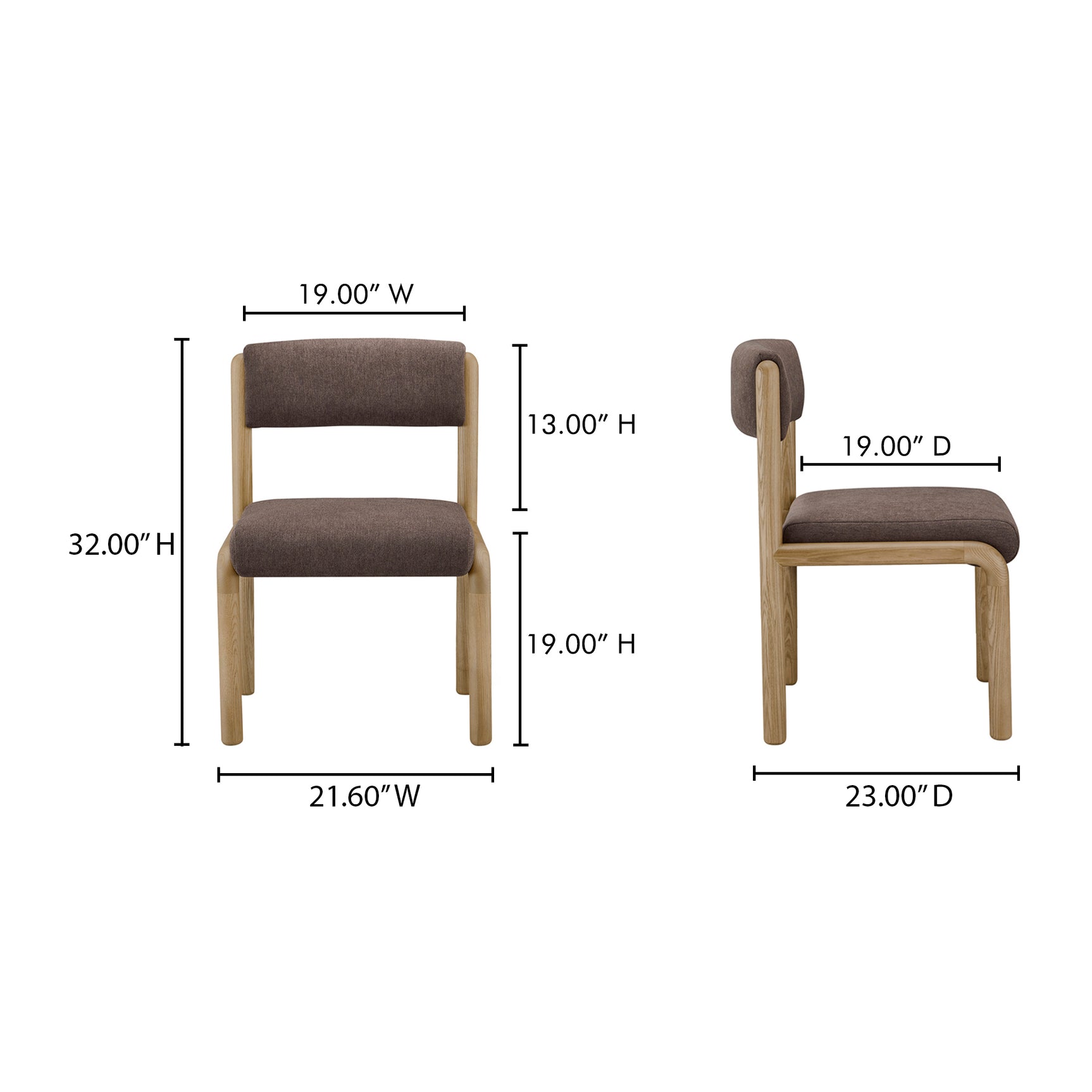 April Deep Brown Dining Chair (Set of 2) - Ornate Home